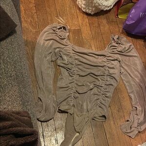 Ruched Long Sleeve Bodysuit